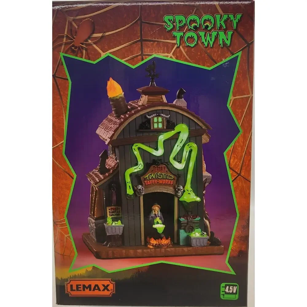 Lemax Spooky Town 2020 TERRIBLY TWISTED TAFFY WORKS #05607 NRFB Lit Halloween *